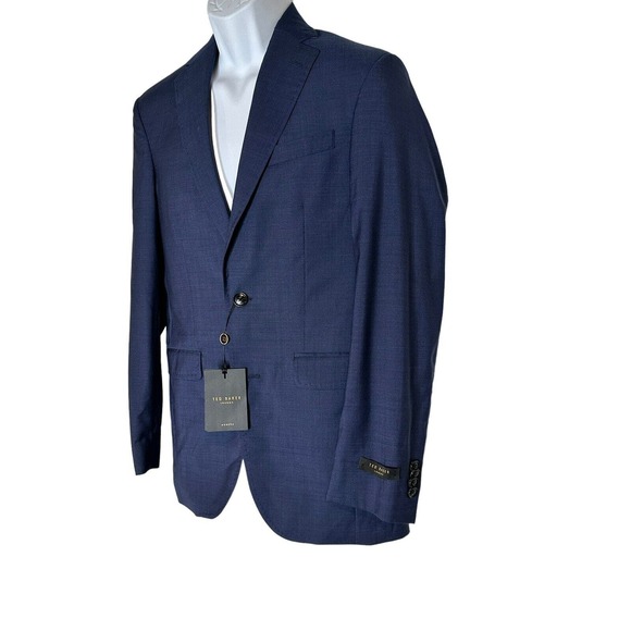 NWT Ted Baker Endurance Jarrow CT Wool 36 R Regular Fit $898 Blue Jacket - Picture 4 of 16
